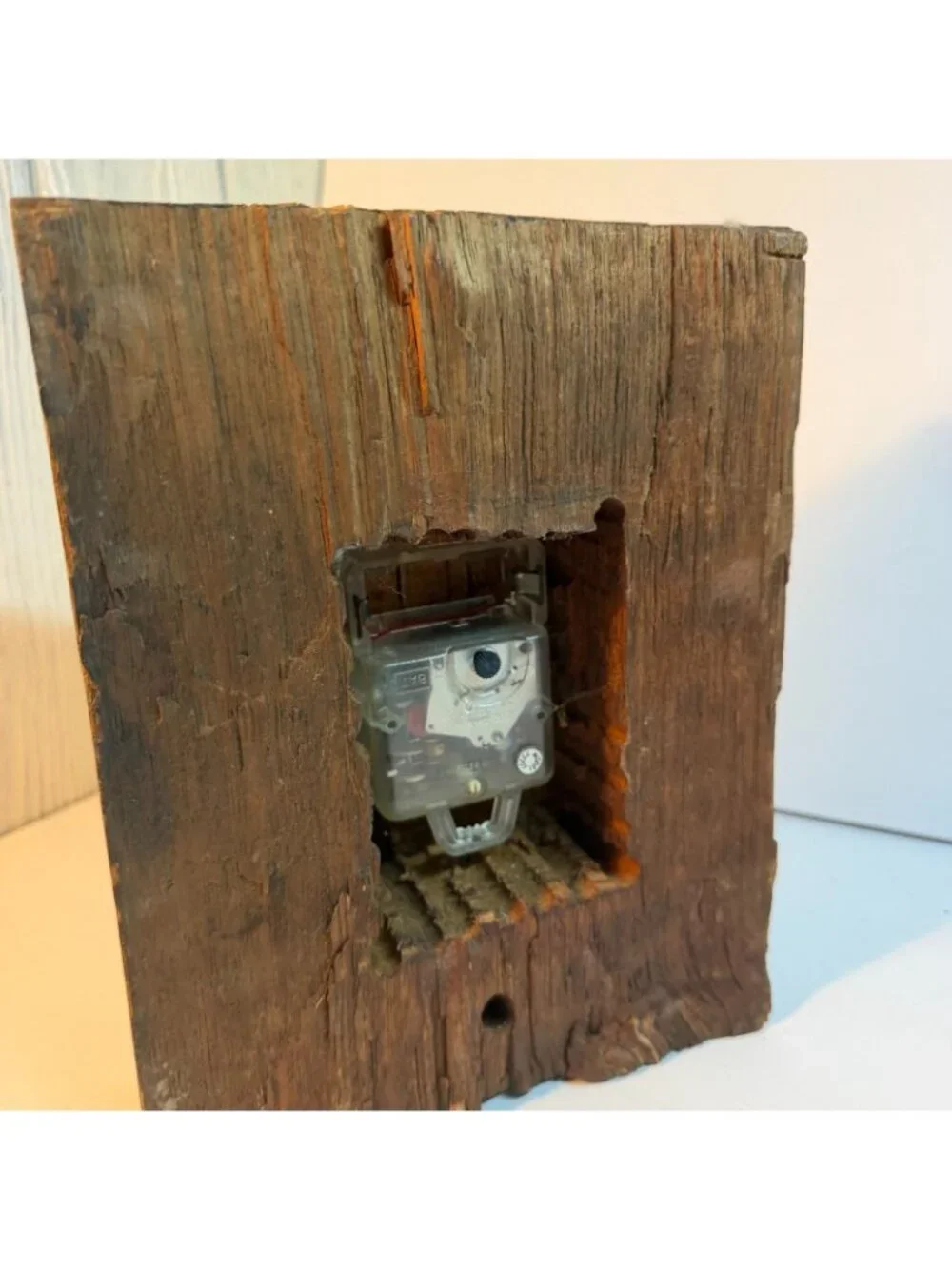 Handmade Rustic Reclaimed Wood Wall Clock Primitive Folk Art Cabin Farmhouse Dec